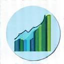 Icon representing market data or charts.